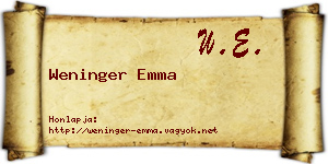 Weninger Emma névjegykártya